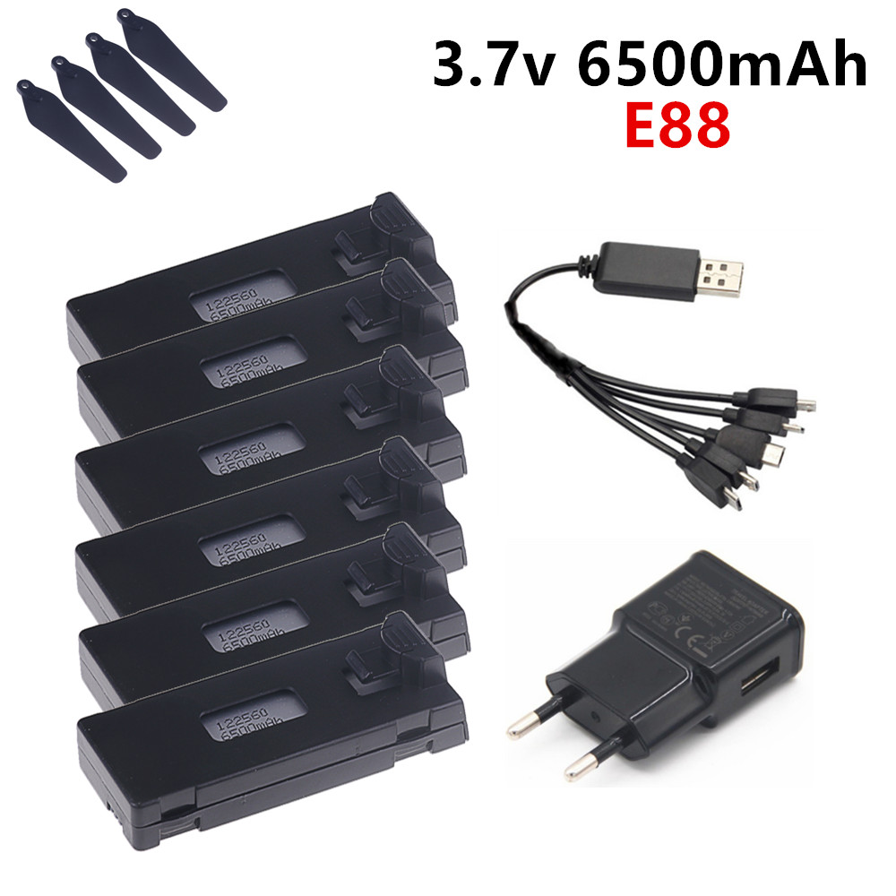 Drone Charger - 3.7V 6500mAh Lipo Battery For E88