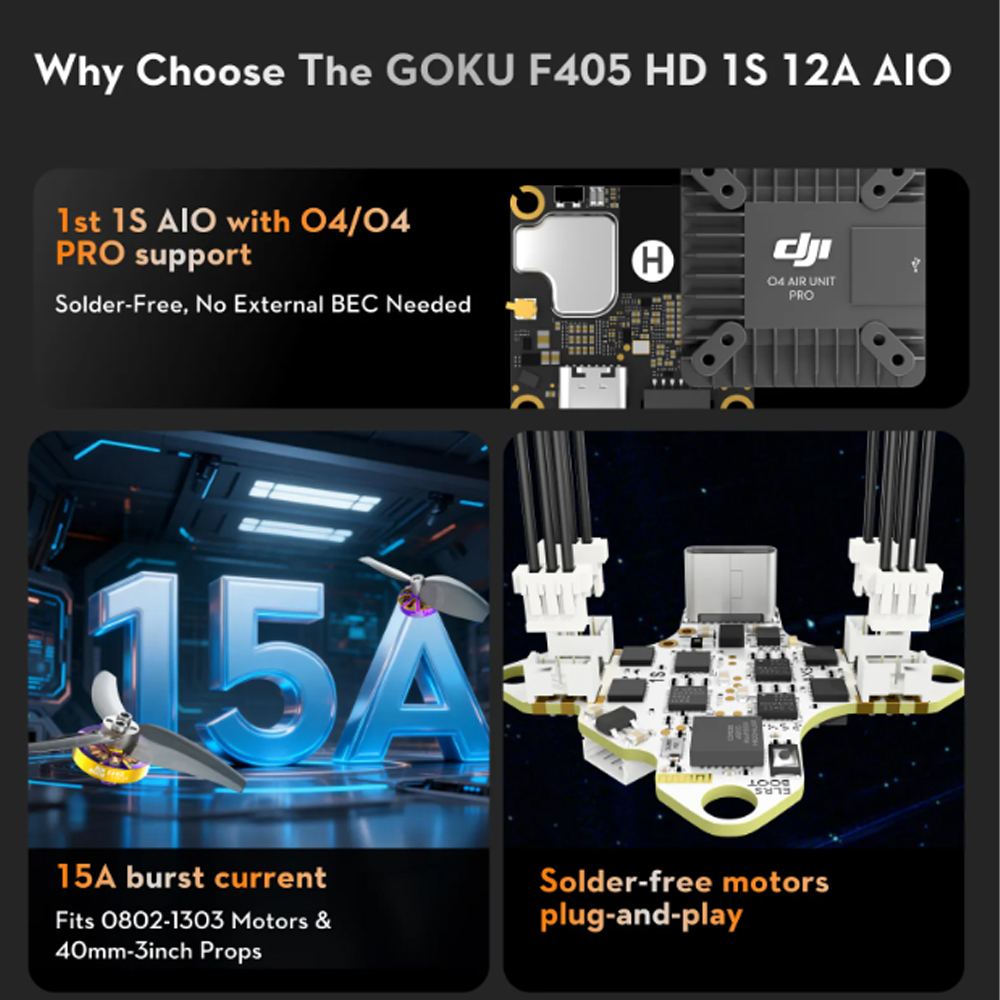 FLYWOO GOKU F405 HD 1S 12A AIO - Drone Flight Controller review and price